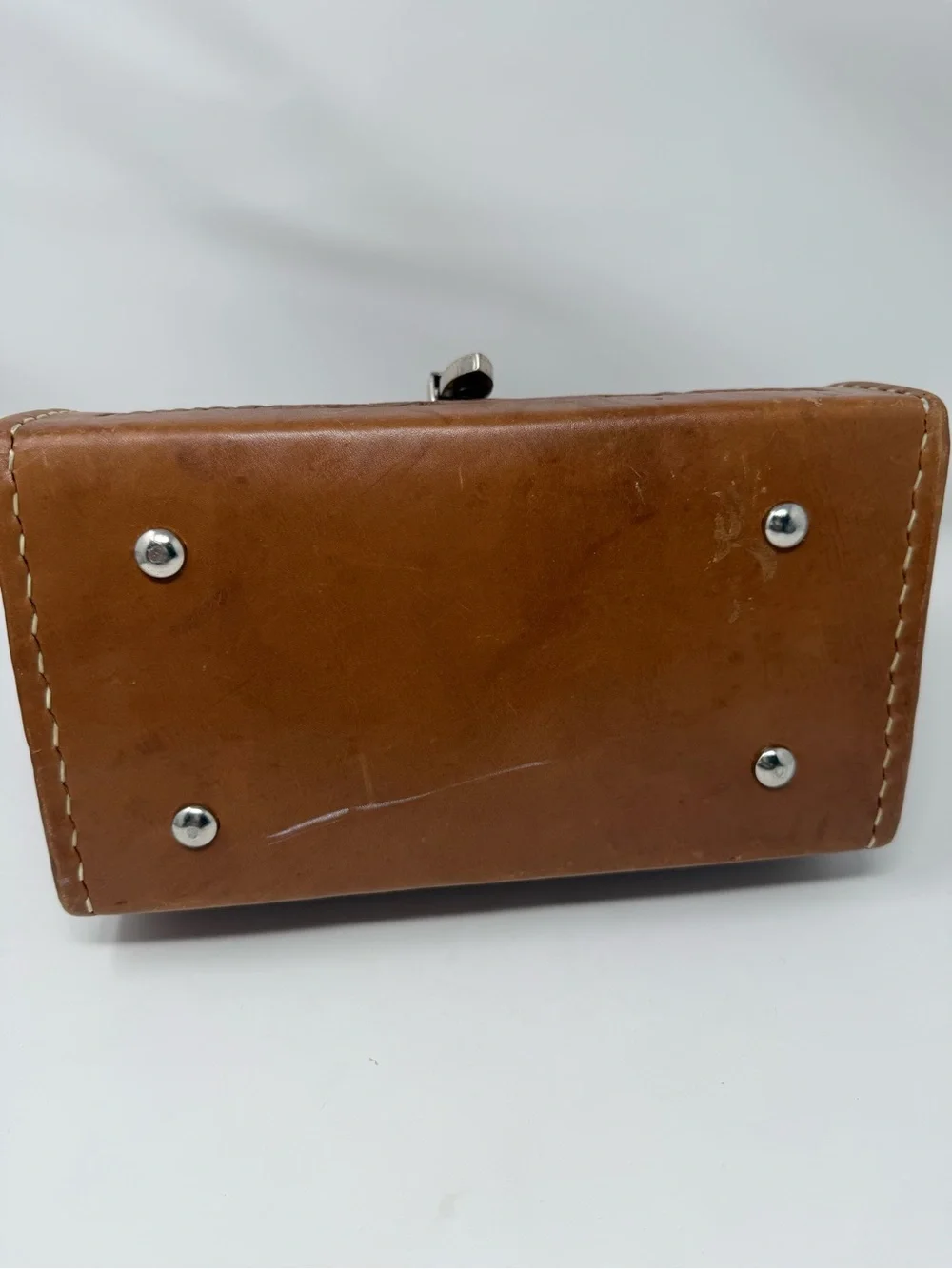 ❣️VINTAGE American West hand-tooled leather satchel